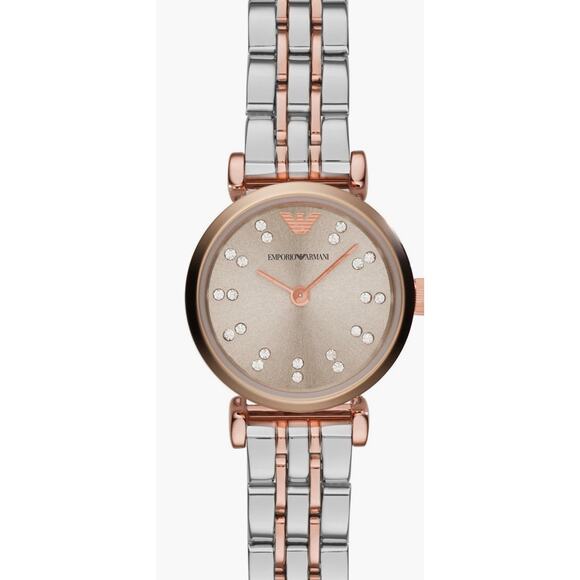 Emporio Armani Crystal marker two tone Bracelet Watch
